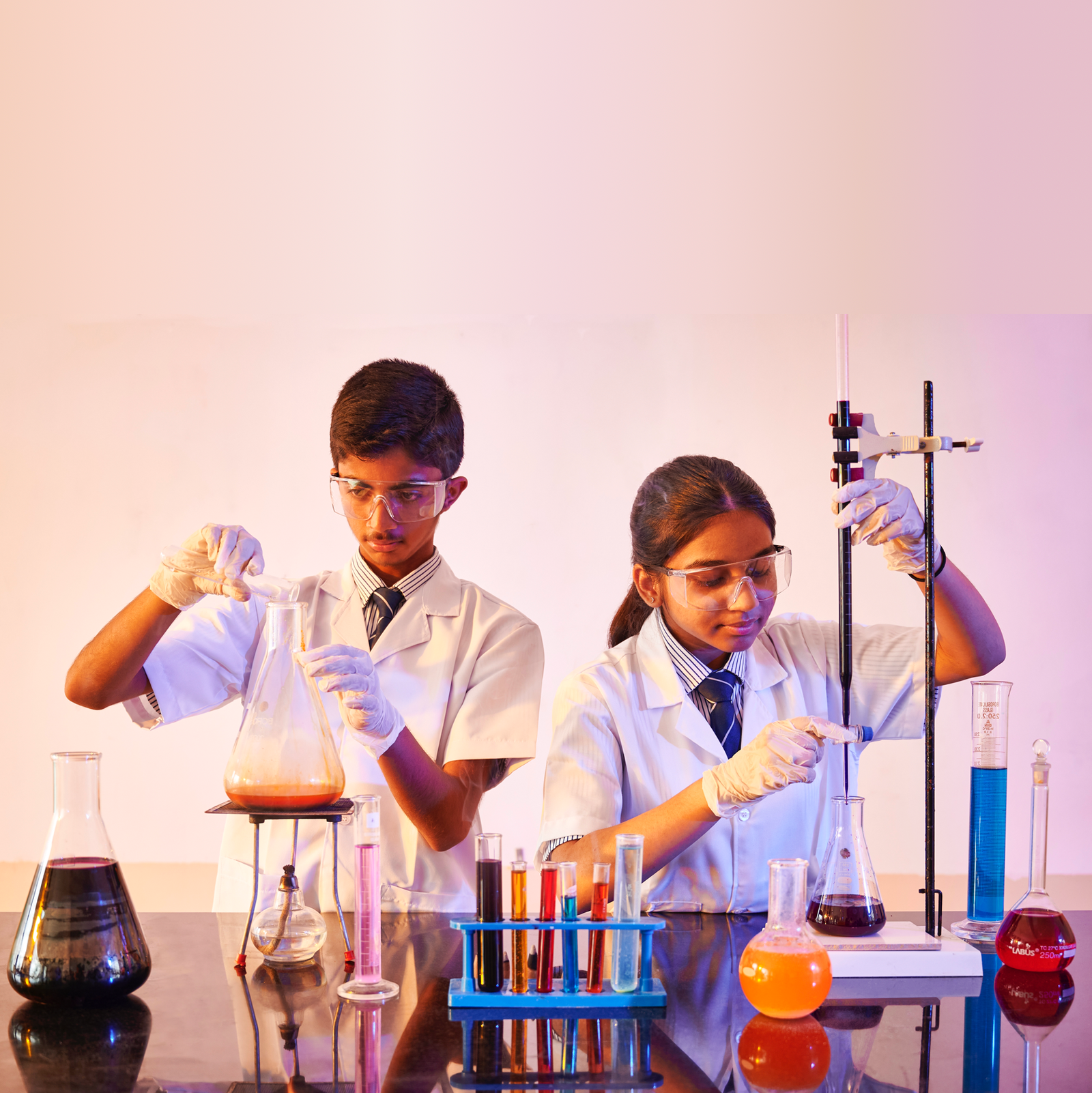 Science Day celebrations and experiments at Advaith School